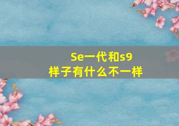 Se一代和s9 样子有什么不一样